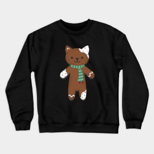 Gingerbread Candy Scarf Cat Crewneck Sweatshirt